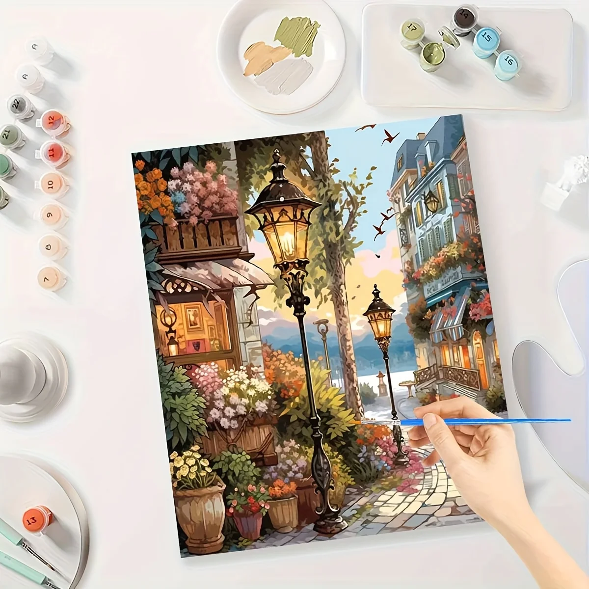 DIY Oil Painting By Numbers Kit Stunning Street Scene Acrylic Paint By Numbers Diy Numbers Painting Art on Canvas By Numbers