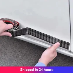 1 Meter Carbon Fiber DIY Car Door Body Trim Moulding Strip Decal 3cm Width Car Door Sill Protector Bumper Car Styling