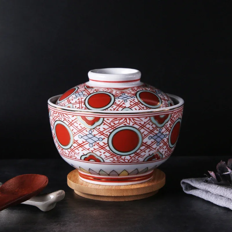 

Керамическая крышка в стиле ретро, многофункциональная корейская фарфоровая миска для риса, тарелка для закусок, маленькая кастрюля для тушения, птичье гнездо, десертная чашка, посуда
