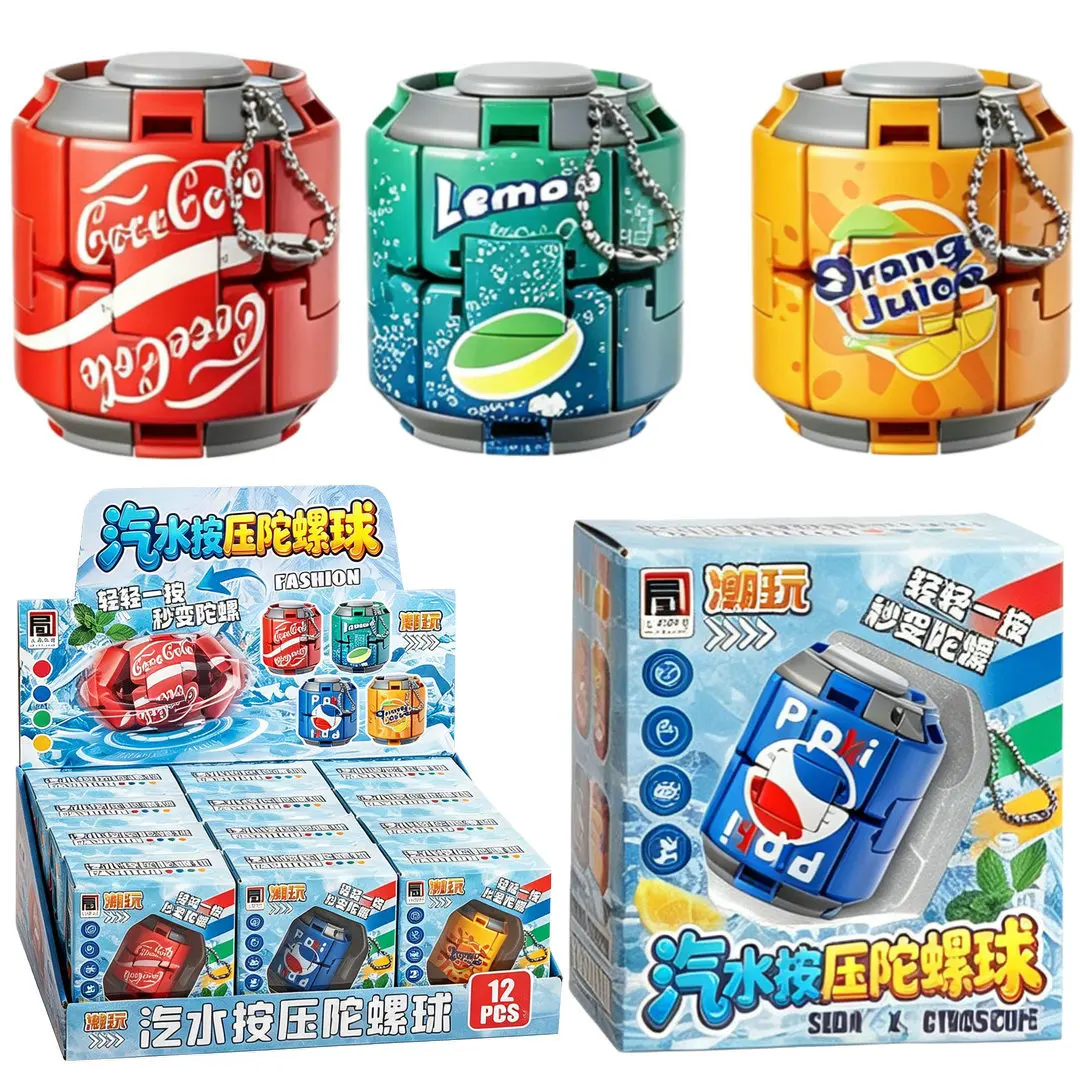 Trendy 12 Pcs Soda Can Fidget Spinner Press Decompression Toy Stress Relief Desktop Party Gift