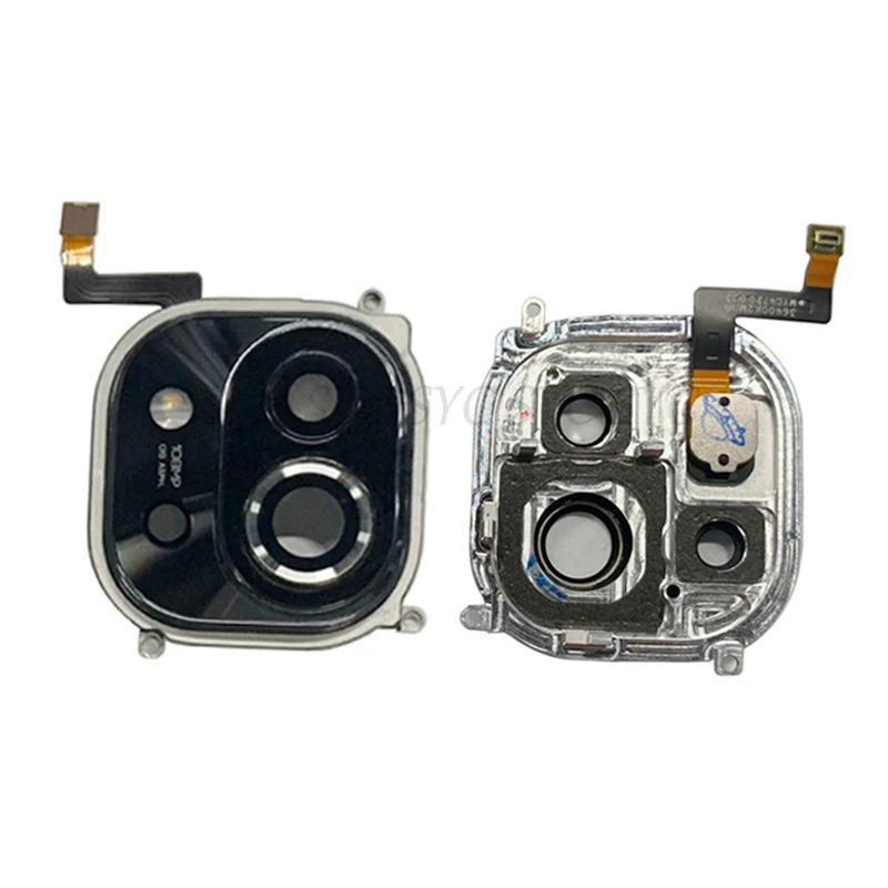 Back Rear Camera Lens Glass with Frame Holder For Xiaomi Mi 11 Camera Frame with Lens Flash Light Repair Parts