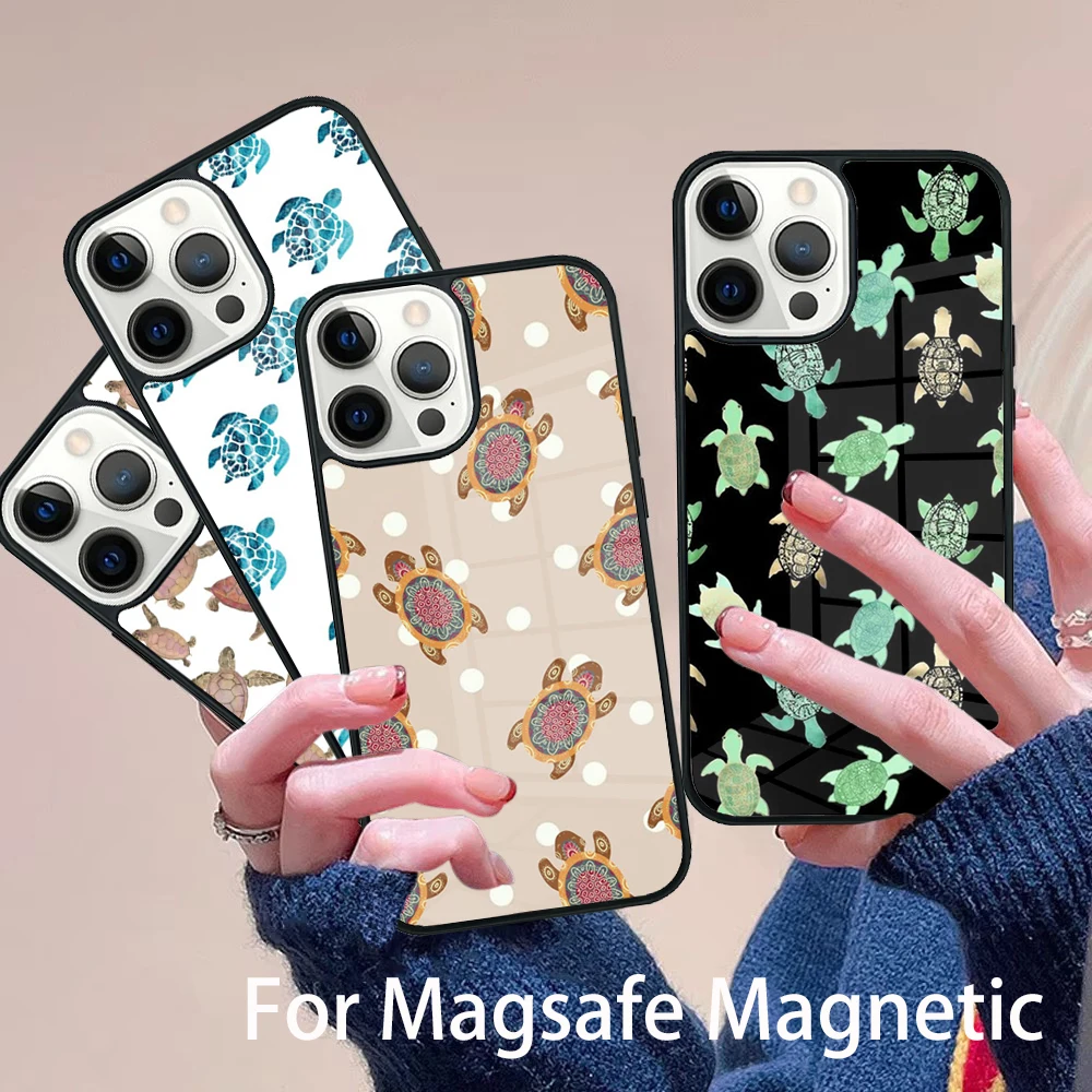 

Ocean Sea Turtle Phone Case Magesafe Magnetic Wireless Charge Cover For IPhone 16 11 12 13 14 15 Pro Max Plus Mini
