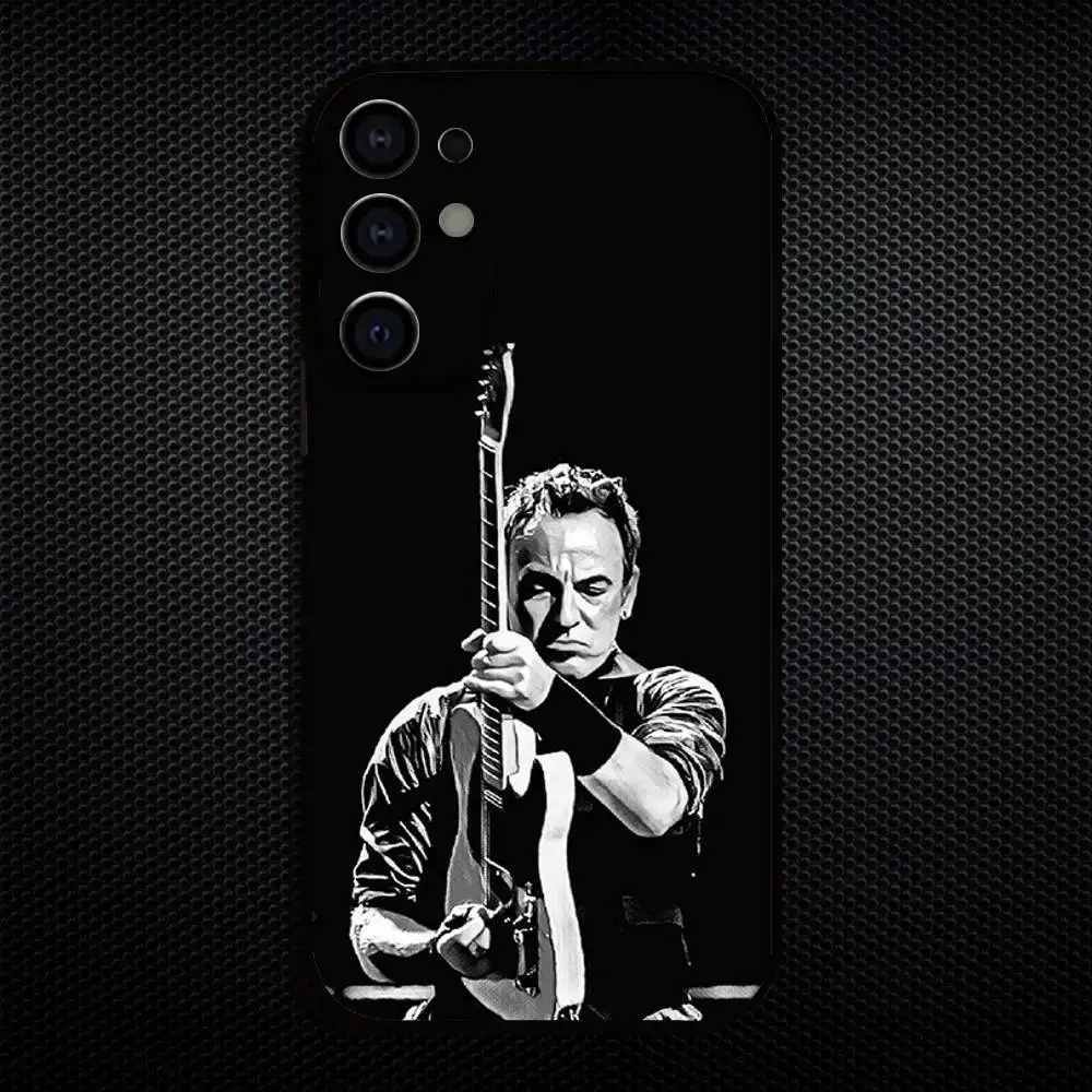 حافظة هاتف B-Bruce Springsteen لهاتف سامسونج S25، S24، S21، S22، S23، S30، Ultra، S20، Plus، Fe، Lite، Note، 10,9,5G غطاء أسود