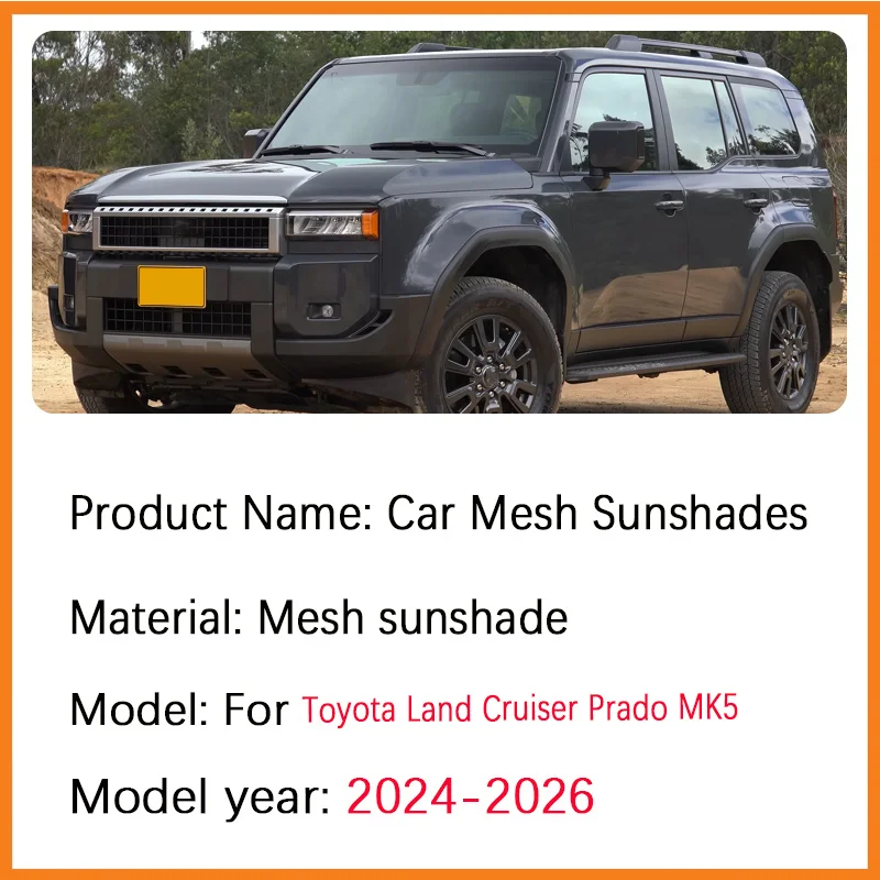 

Солнцезащитные сетки-шторки для боковых окон Toyota Land Cruiser Prado J250 MK5 2024 2025 2026, защитные накладки для конфиденциальности