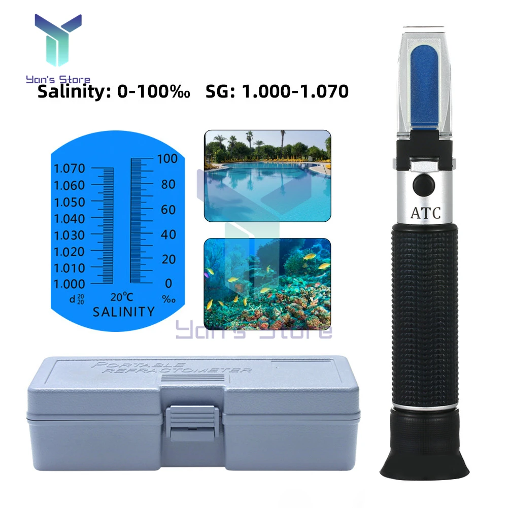 0-100 Sea Salinity meter salt water concentration Aquarium Handheld Mariculture Breeding Gravimeter Salinity Tester Detector