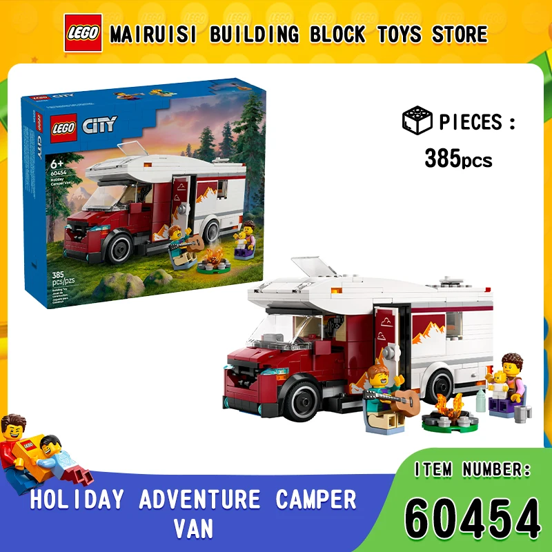 

Lego 60454, праздничные приключенческие кемперы, городская серия, новинка 2025 года, детские развивающие строительные блоки