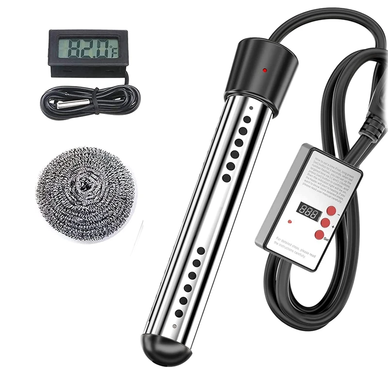 2500W Immersion Heater, Pool Heater Automatic Timer, Safe Pool Heating Immersion Heater, Perfect For Home Travel EU Plug