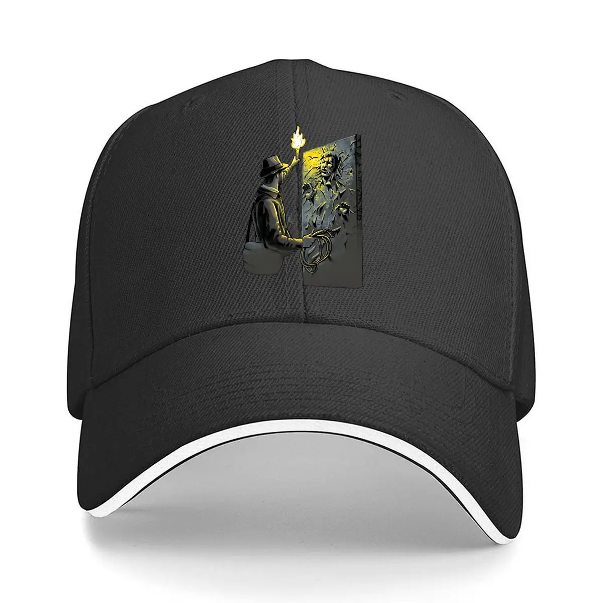 Explorer Torch Ancient Wall Relief Art Sandwich Baseball Cap Outdoor