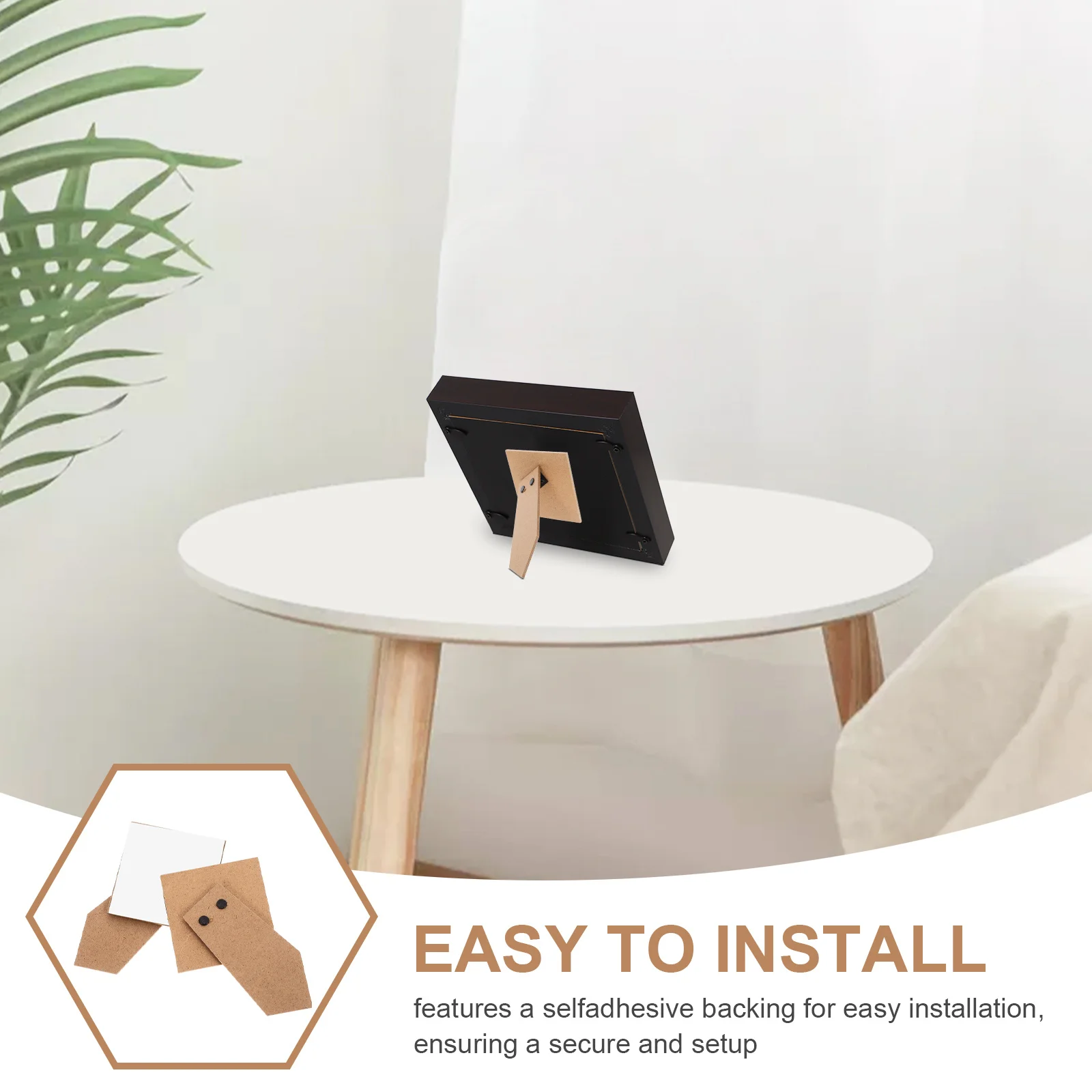 2 قطعة حامل من الورق المقوى.09 بوصة ذاتية اللصق لإطارات الصور واللوحات القماشية واللوحات التي يمكنك صنعها بنفسك عرض الصور بني فاتح #5