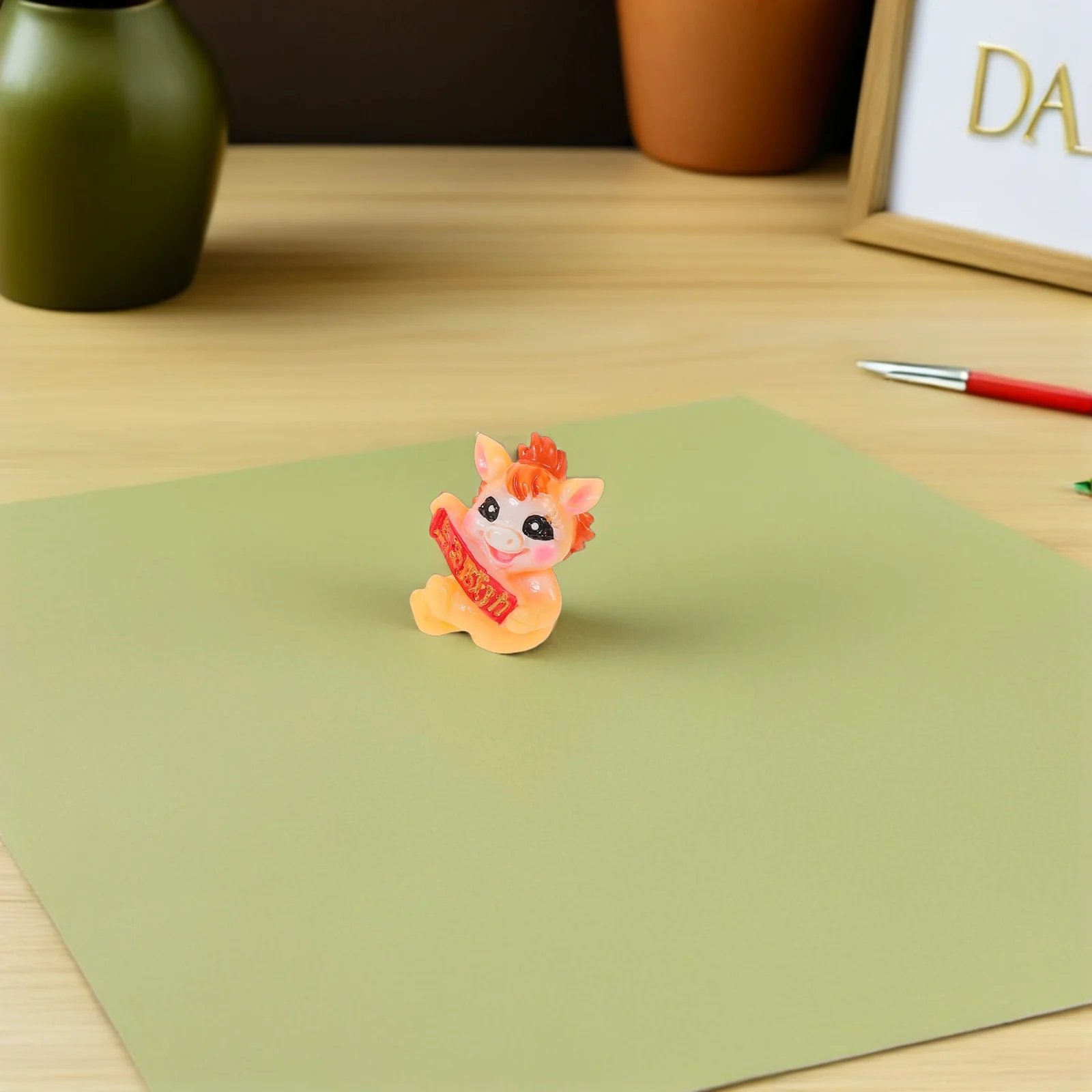 

6pcs Miniature Zodiac Horse Resin Figurines 2026 Chinese New Year Decoration For Desktop Office Car Dashboard Tabletop Decor