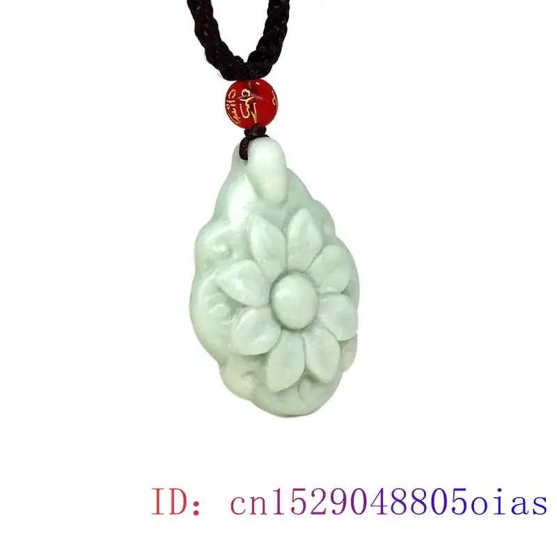 Collier amulette sculptée naturelle, pendentif fleur, vert, véritable cadeau, pierre précieuse, créateur de luxe, bijoux chinois, mode, diversifier