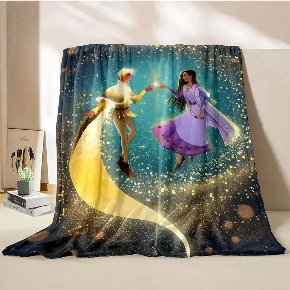 Wish Disney Anime Blanket 4 Season Soft Fluffy Throw King Size Luxury Throw Kid Adult Sofa Bed Blanket Cover Travel Throw Gift