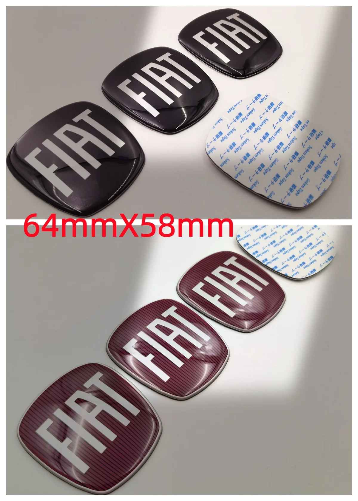 1 unidad de emblema de coche Fiat de 64x58mm para parrilla delantera, parachoques trasero, puerta trasera y maletero, accesorios de estilo para emblema de coche FIAT de 85mm