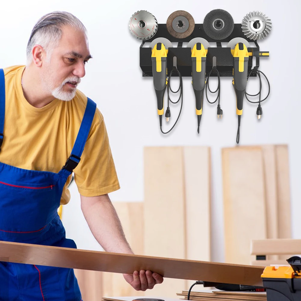 Picture 6: Angle Grinder Holder Angle Grinder Wall Mount Bracket with Hook Angle Grinder Storage Rack Power Tools Rack for Garage Workspace