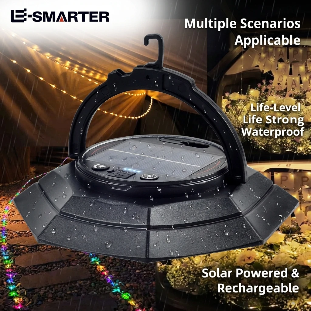 Solar Charging Camping Lantern Ultra-Bright Design, Long Lasting Emergency Lighting Lamp Suitable for Outdoor Tent