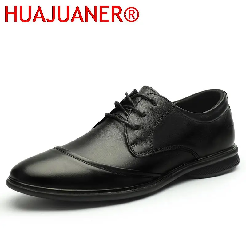 

Luxury Mens Oxfords Shoes Classic Men Dress Shoes Genuine Leather Fashion Black Luxury Wedding Office Suit Shoes Man Size 38-45
