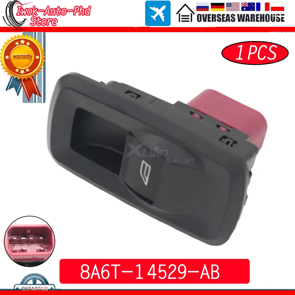 Car CA69-14529-AA 8A6T-14529-AB Window Switch Single Button For Ford Festiva Fiesta SE Ecosport BE8Z-14529-BA 8A6T-14529-AA