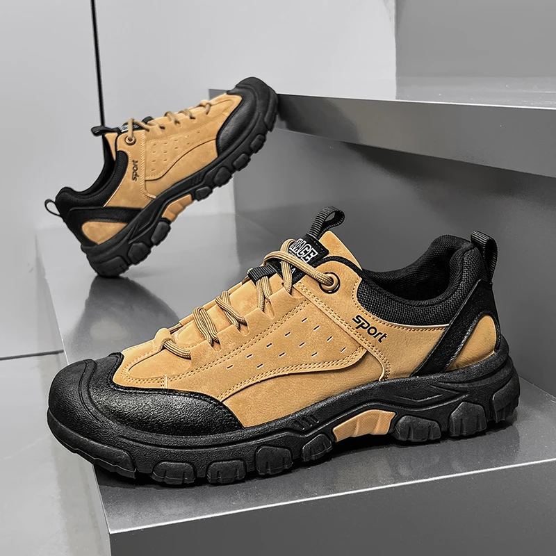 

Men's Hiking Shoes Slip-Resistant and Wear-Resistant Outdoor Mountaineering Shoes Comfortable Lace-Up Casual Sports Shoes