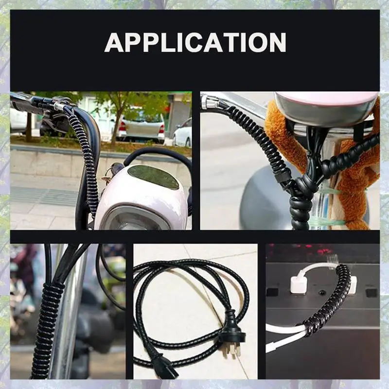 جديد وصول 24 قطعة 1 متر E-الدراجة كابل الأنابيب حماية دوامة التفاف لف سلك كابل حامي غطاء أنبوب ل سكوتر دراجة نارية