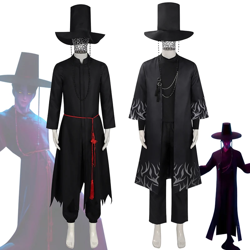 

Adult Kids Jinu Anime Demon Hunters Cosplay Costume Kpop Group Singing Korea Style Man Suit Hat Halloween Carnival Party Outfit