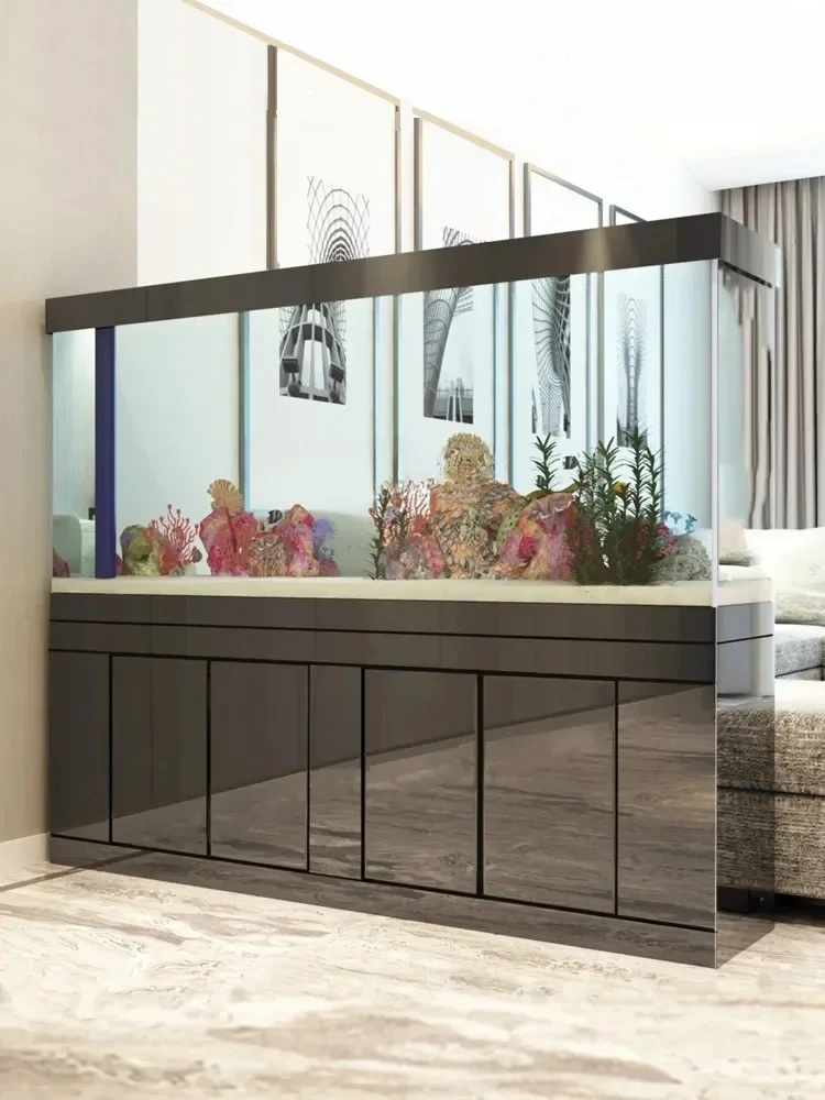 

Напольная перегородка для гостиной, длина 2 м, аквариум, бытовой супер белый стеклянный аквариум с экологической сменой воды