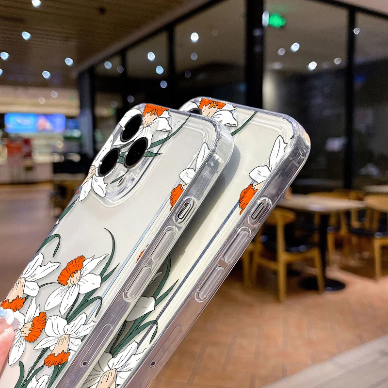 Flower Clear Case For Samsung A55 5G A54 A53 A56 A36 A35 A34 A33 A32 A26 A16 A14 A13 S25 S24 Ultra S23 S22 Plus S21 S20 FE Cover - náhled 6