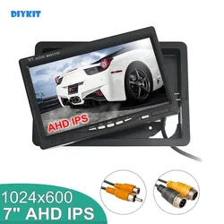 DIYKIT 7inch AHD IPS LCD Car HD Monitor Rear View Car Monitor Max Support 1080P AHD CVBS Camera AV 4PIN Video Input