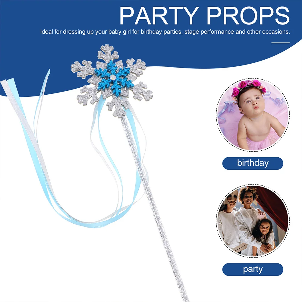 

3pcs Snowflake Shaped Fairy Wand Costume Prop For Party Stage Halloween Angel Nymph Cosplay Decorative Wand Accessory