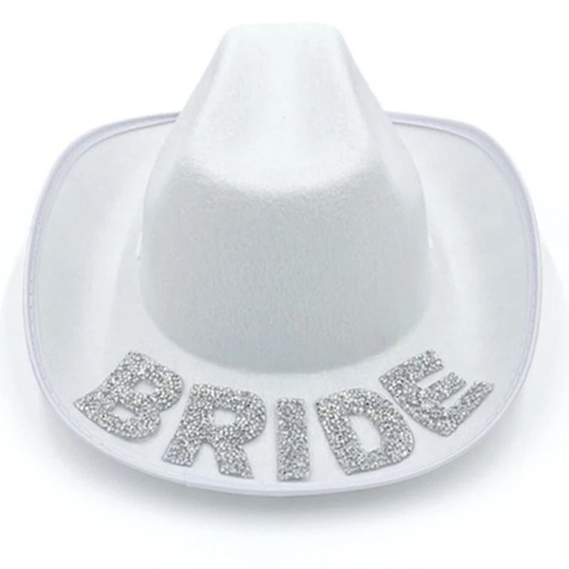 White Cowgirl Hat for Adult Cowboy Hat with Rhinestones Fits Most Women and Girl