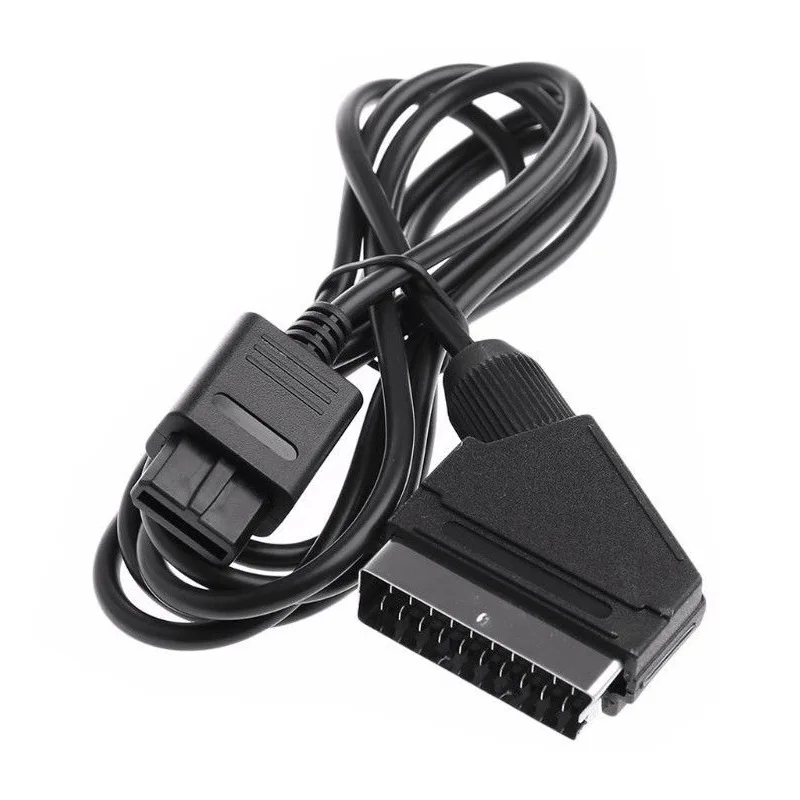 Cable RGB de vídeo de TV A/V de 1,8 M, Cable de juego con enchufe europeo Scart para Nintendo SNES Gamecube y consola N64