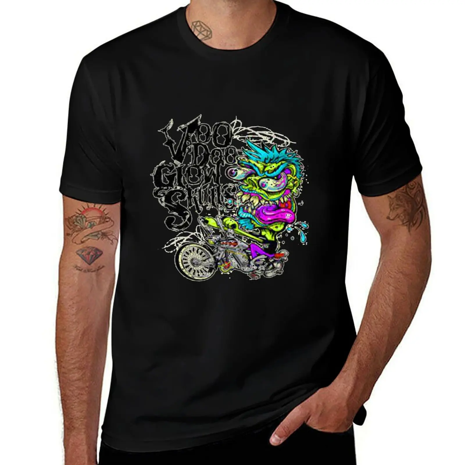 VOODOO GLOW SKULLS T-Shirt Art Pattern Printed Casual Top T-Shirt
