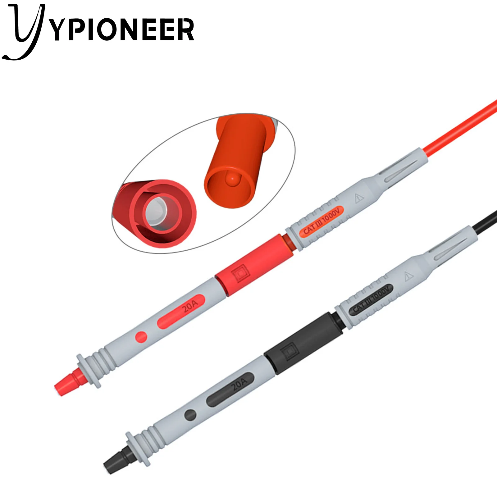 YPioneer-multímetro automotriz P1033B, Kit de cables de prueba con Clip de perforación de alambre, sondas de perforación, Cable de prueba de extensión de enchufe Banana de 4mm