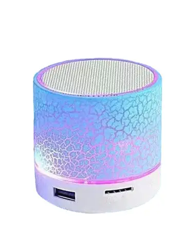 Wireless Mini Speaker, Subwoofer, Dazzle Crackle 7 Colour Light Wireless Mini Speaker, Portable Small Speaker