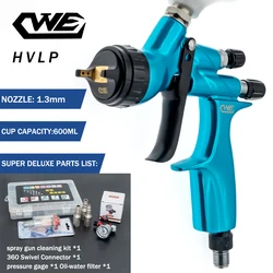 CWE Spray Gun 1.3mm Stainless Steel Nozzle Air Spray Gun /Water-Based Paint /Varnish Paint Sprayer /Paint Spray Gun/Air Tools