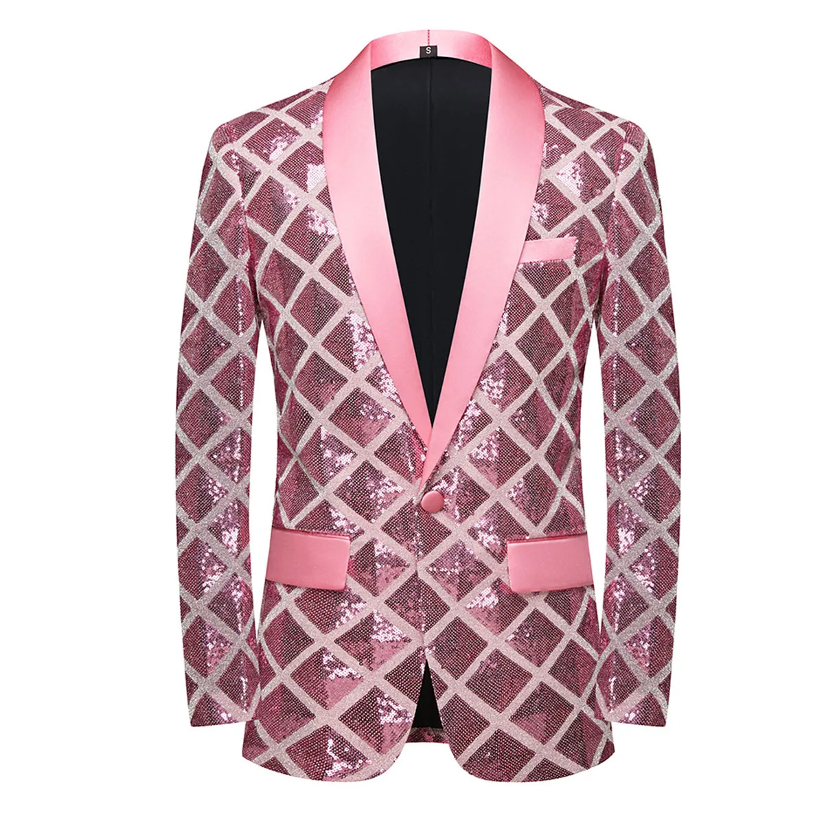 

2024 Men's New Three-Dimensional Square Sequins Casual Dance Suit Jacket Fashion Studio Wedding blazer