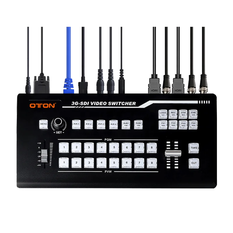 Oton live production Multi format HD Video Switcher mixer with multiview,encoding, decoding, recording, pip