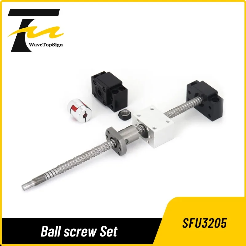 wavetopsign SFU3205 Ball Screw Nut BK25 BF25 40x55mm 300 400 600mm End Machined Nut Holder Coupling For Cnc 3D Printer