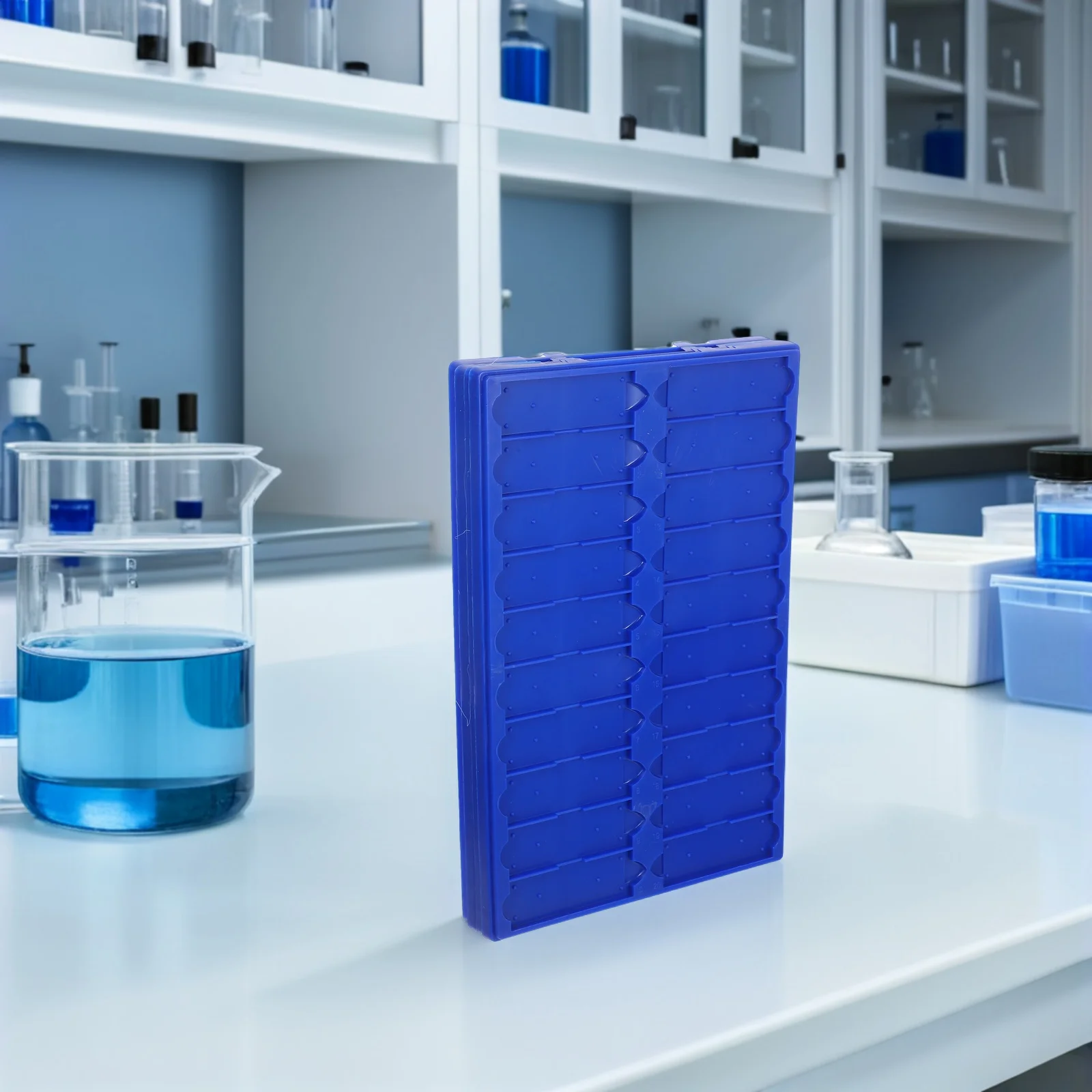 4pcs Microscope Slide Rack: Thickened Plastic Laboratory Holder With Ventilation For Sample Drying Storage Multilayer Draining