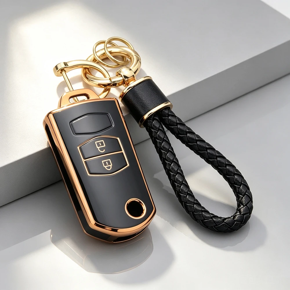 2 Buttons TPU Car Key Case Cover for Mazda Demio 2 3 5 6 M3 M5 M6 CX-5 CX7 CX9 RX8 MX5 MPV Auto Shell Fob Holder Keyless