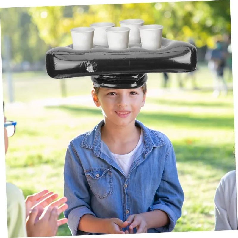 Inflatable Triangular Party Hat - Throwing Game Cap, Pool Water Drinking Cup & Seat for Entertainment