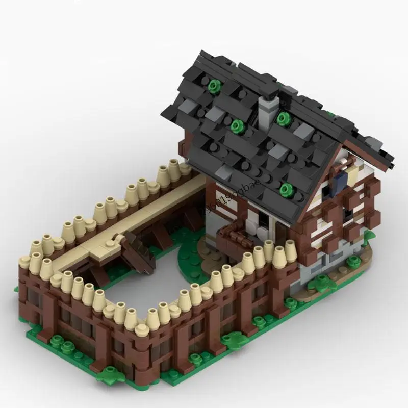 Neue 807Pcs Moc Europäischen Mittelalterlichen Street View Schutz Haus Schloss Modell Diy Kreative Ideen Kind Spielzeug Geburtstag Geschenk Bausteine