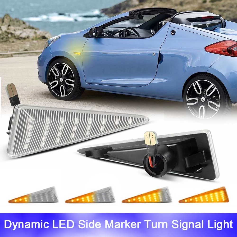 

For Renault Wind Vel Satis Thalia Symbol Grand Scenic Megane Espace Flashing Arrow Front Fender Side Makrer Led Blinker Lights