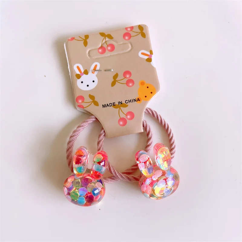 2023 New Baby Girls Cute Cartoon Fruits Flowers Sequins Elastic Hair Bands Sweet Scrunchies Rubber Bands Kid Hair Accessories