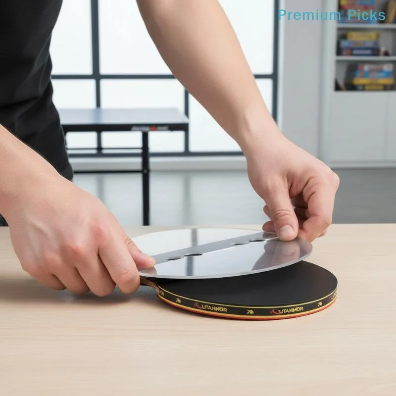portableTransparent Acrylic Plate, Table Tennis Rubber Gluing Auxiliary Positioner Tool