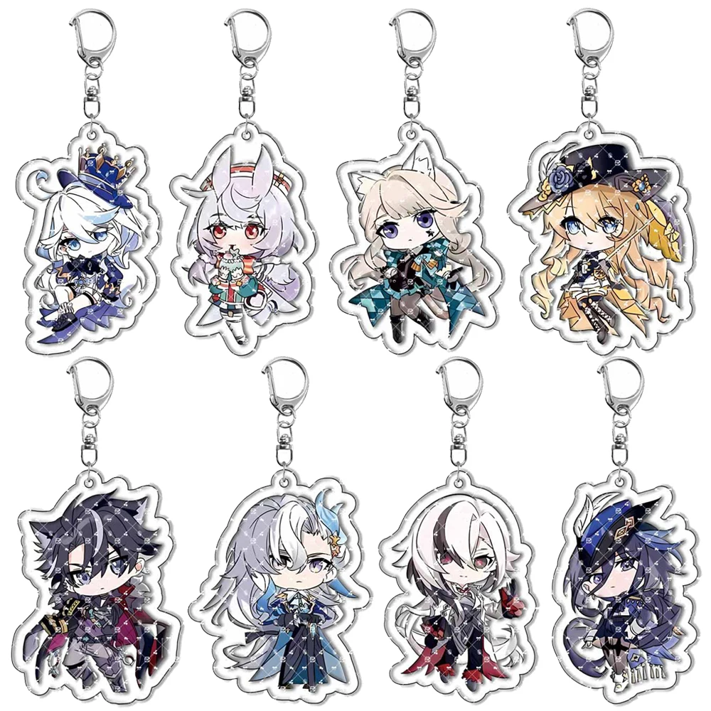 

Game Genshin Impact Acrylic Keychain Figures Neuvillette Furina Wriothesley Clorinde Anime Cosplay Keyring Bag Accessories Gifts