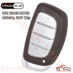 KEYECU 4 przyciski 433MHz ID47 Chip do Hyundai Tucson 2017 2018 2019 Auto obudowa inteligentnego pilota z kluczykiem samochodowym Fob 95440-D3100 TQ8-FOB-4F11