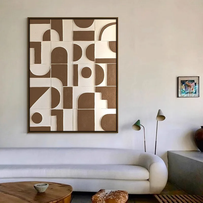 Dark Green Geometric Abstract Painting Entrance Decorative Painting Club Aisle Art Painting Sofa Background Wall Mural