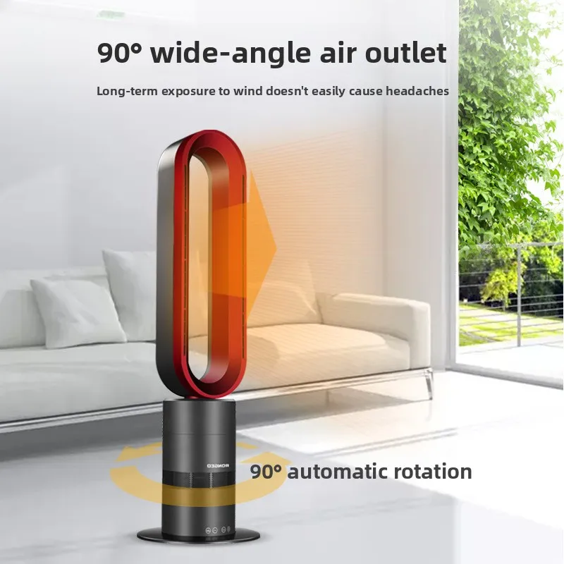 Bladeless Tower Heater & Fan Combo, Portable Standing Electric Heater for Home, Bladeless Floor Fan