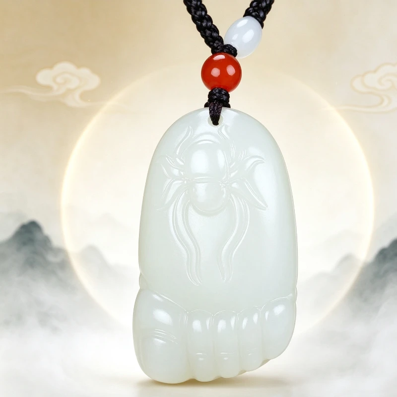 Natural New White Small Foot Pendant, Exquisite Craftsmanship, Contentment Pendant