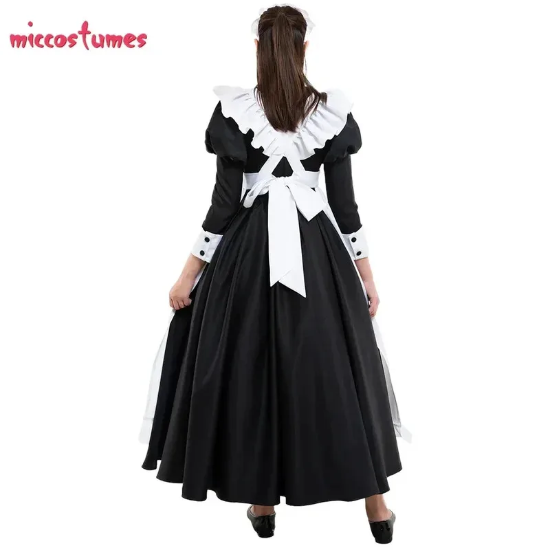 

CyMiccostumes Women Classic Maid Costume Woman Cute Maid Uniform Long Dress Cosplay Costume with Katyusha